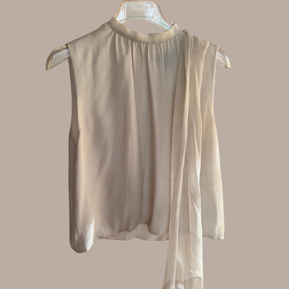 Ralph Lauren Purple Label 100% Silk Sand Blouse 12